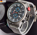 Elite Herren Armband Uhr Chronograph Datum  Schwarz im Flieger Design NEU0