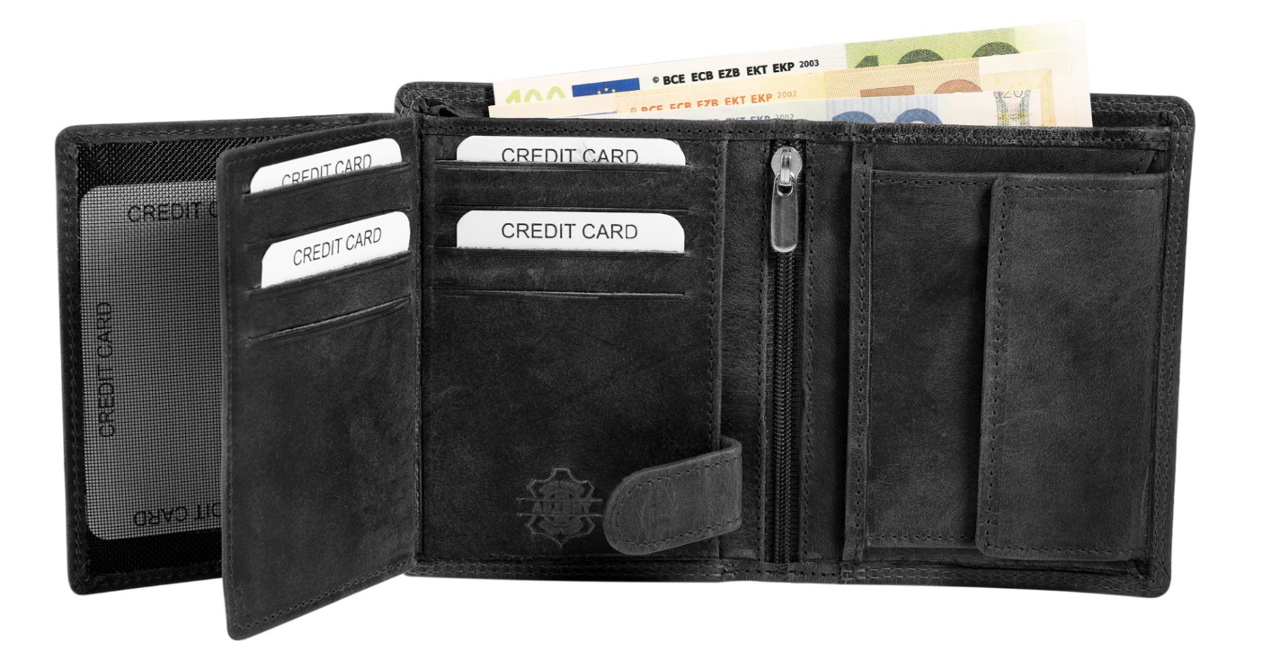 Akzent Leder Geldbörse RFID Schutz  Echtleder Portemonnaie Traktor Motiv2