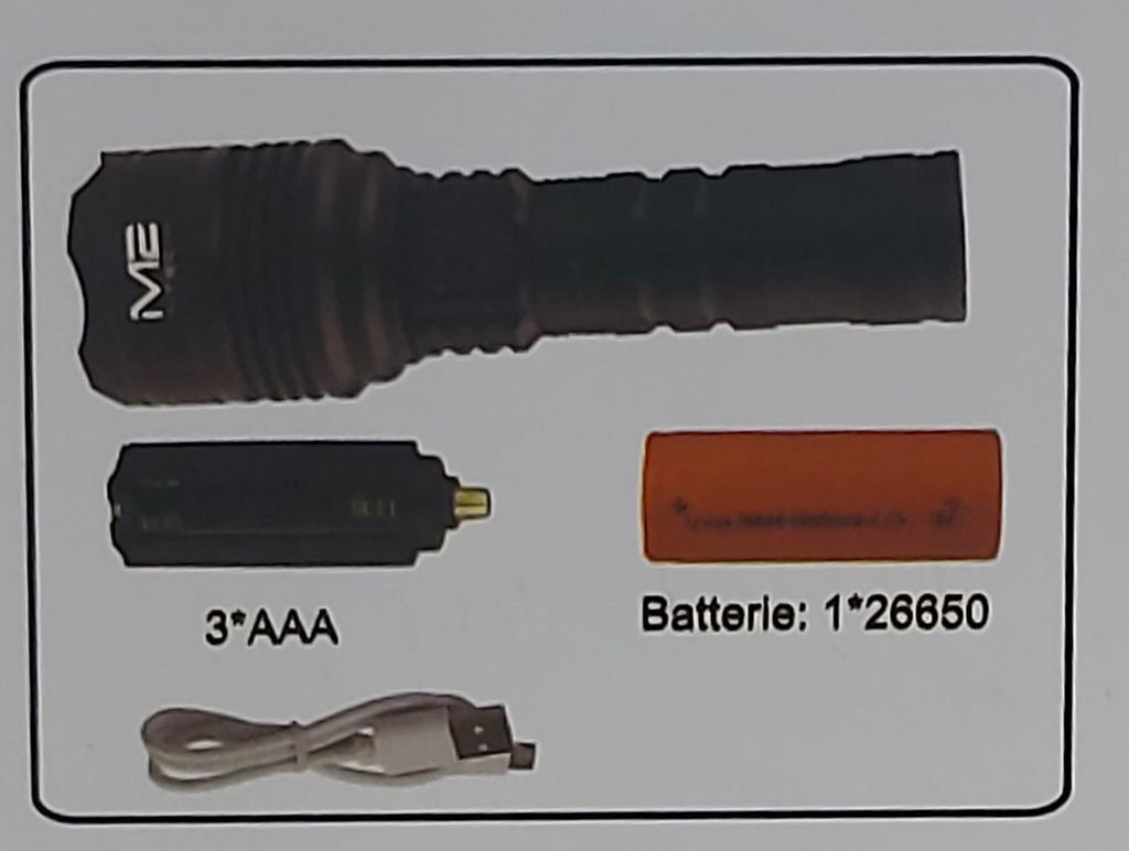 M2 Tec P90 Mini – USB LED Taschenlampe | Zoom | Aluminium 3 Lichtmodi P90 Power3