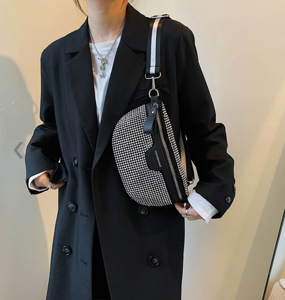 Damen Frauen Handtasche Tasche Schultertasche Schwarze Umhängetasche3