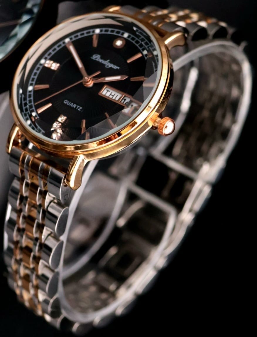 Super Edle Damen Frauen Armband Uhr Crystal Optik Schwarz Rosé Silber Farben NEU0