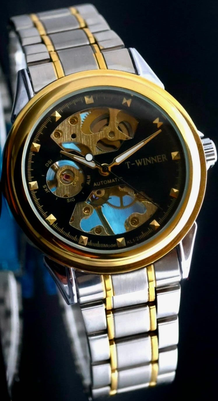 WINNER - AUTOMATIK - HERREN - UHR - BICOLOR - EDELSTAHL - 40MM - NEU2