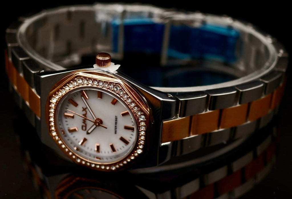 Edle Omax Damen Armband Uhr  Damenuhr Strass IP Veredelt  NEU *0