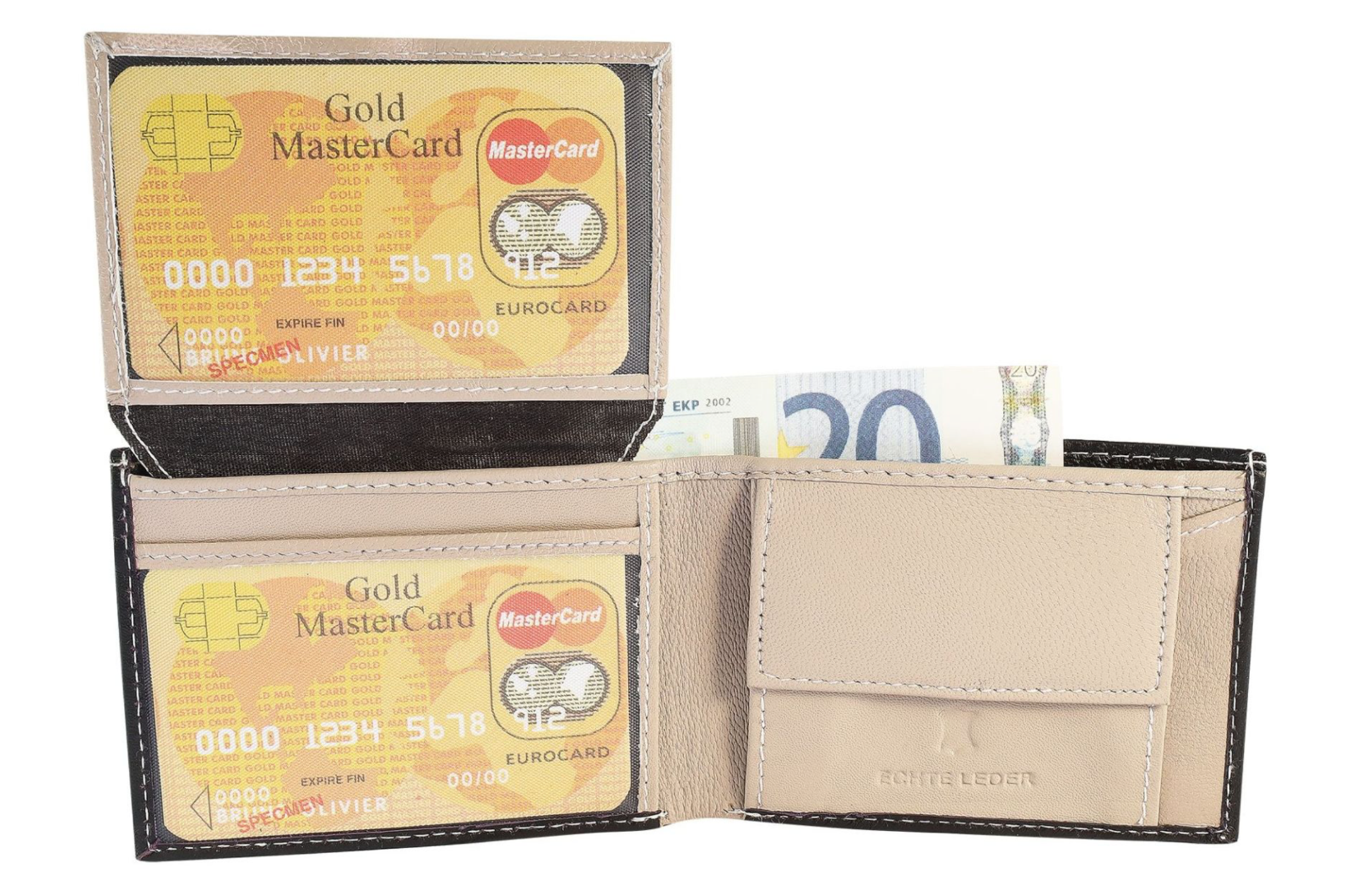 Excellanc Mini Leder RFID  Geldbörse Echtleder Portemonnaie Geldbeutel Portmonee2