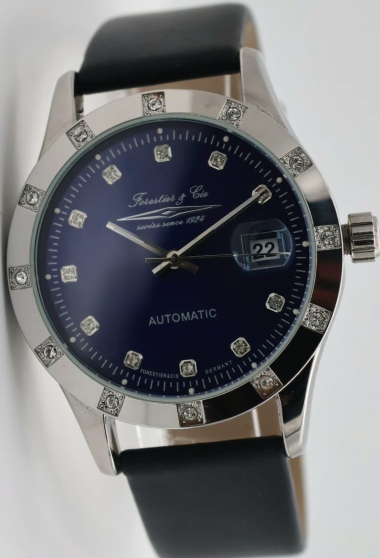 Forestier & Cie Automatik Herren Leder Armband Automatikuhr Herrenuhr Datum NEU1