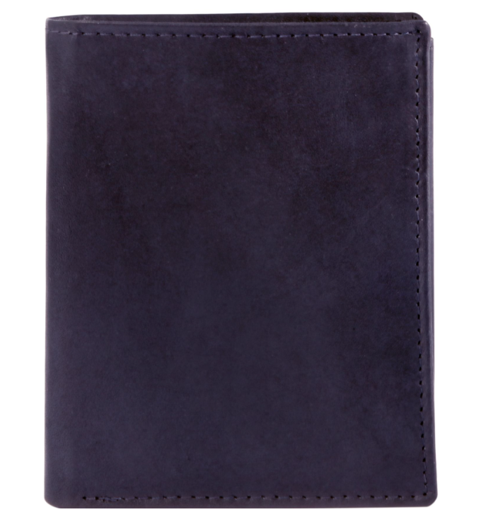 Excellanc Unisex Leder Portemonnaie Geldbeutel Echtleder Dunkelblau Portmonee 30