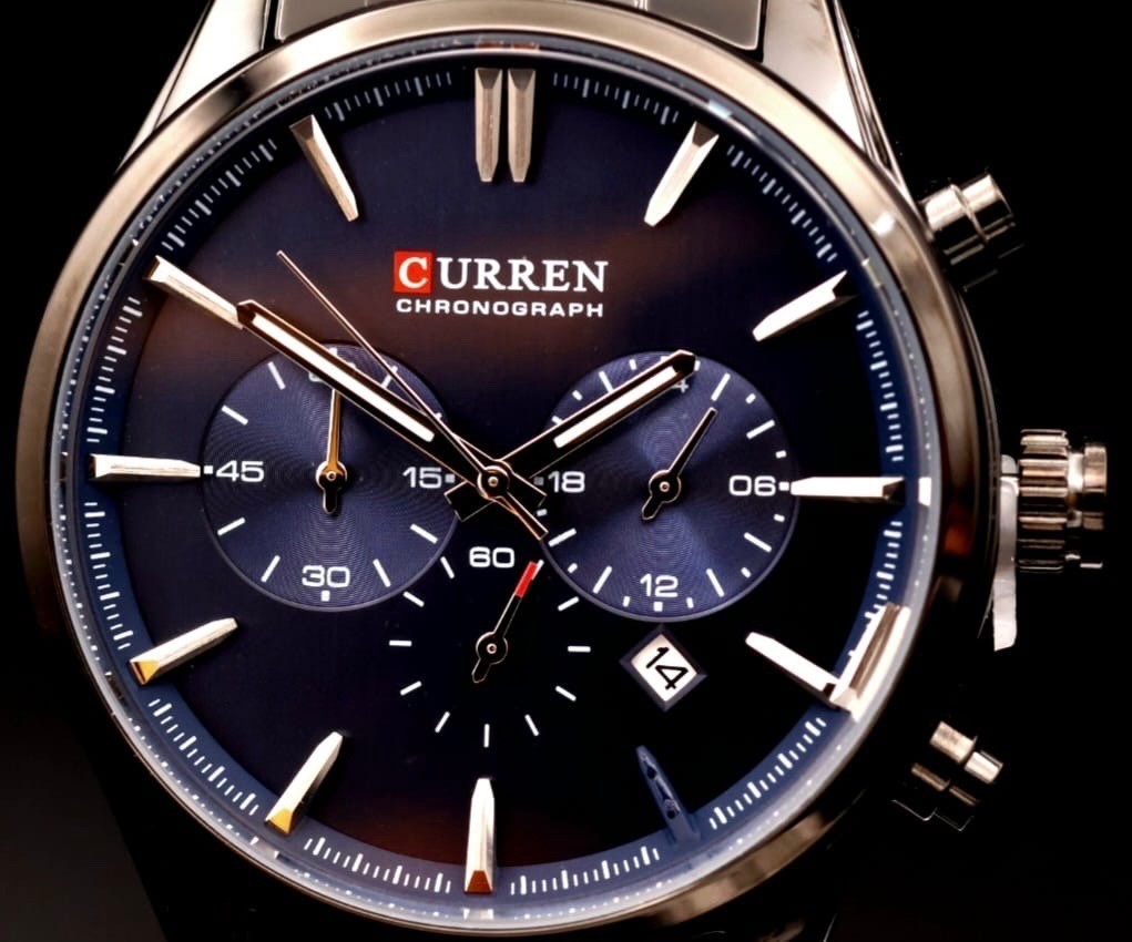 Exclusive Herren Männer Armband Uhr Herrenuhr Blau Silber Optik & Datumsanzeige2