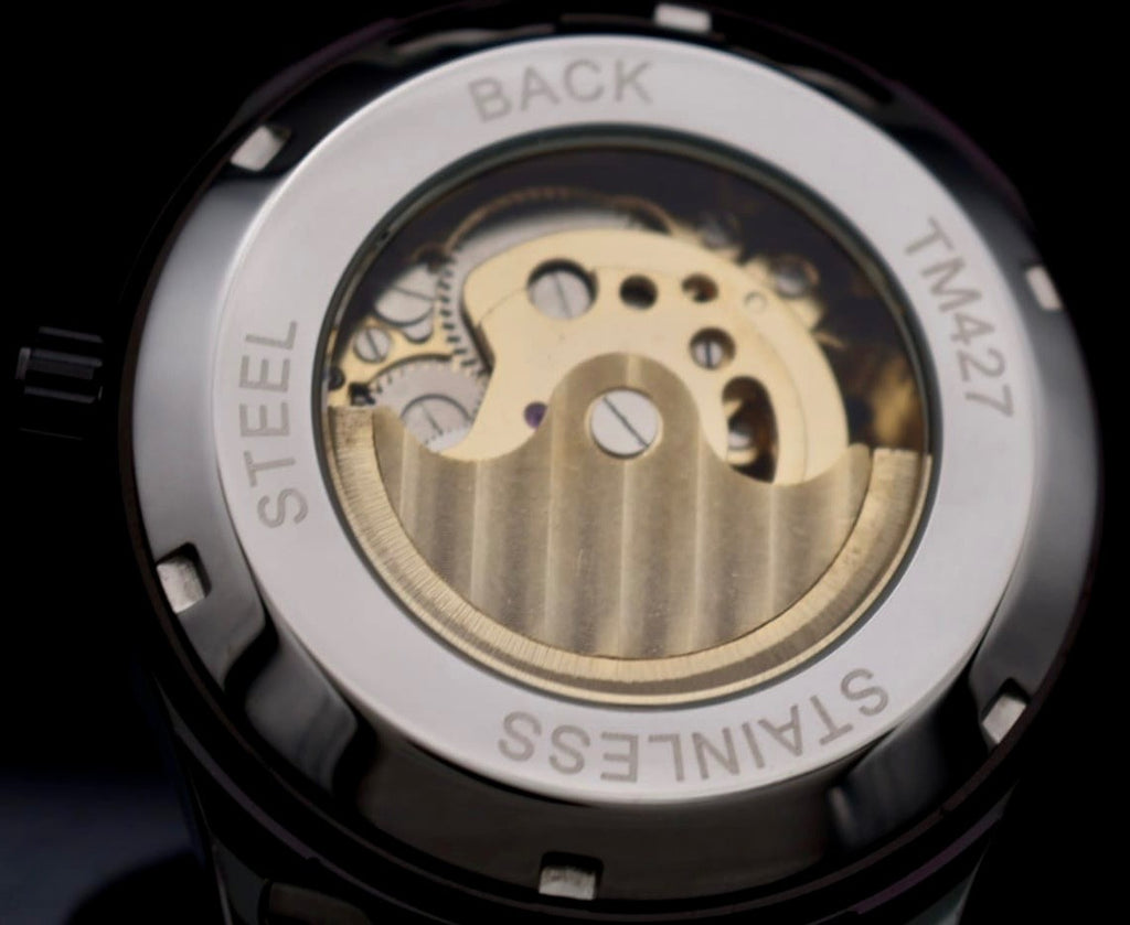 T-Winner Herren Automatikuhr Mechanisch Skelett Uhr Schwarz Farben Edelstahl3