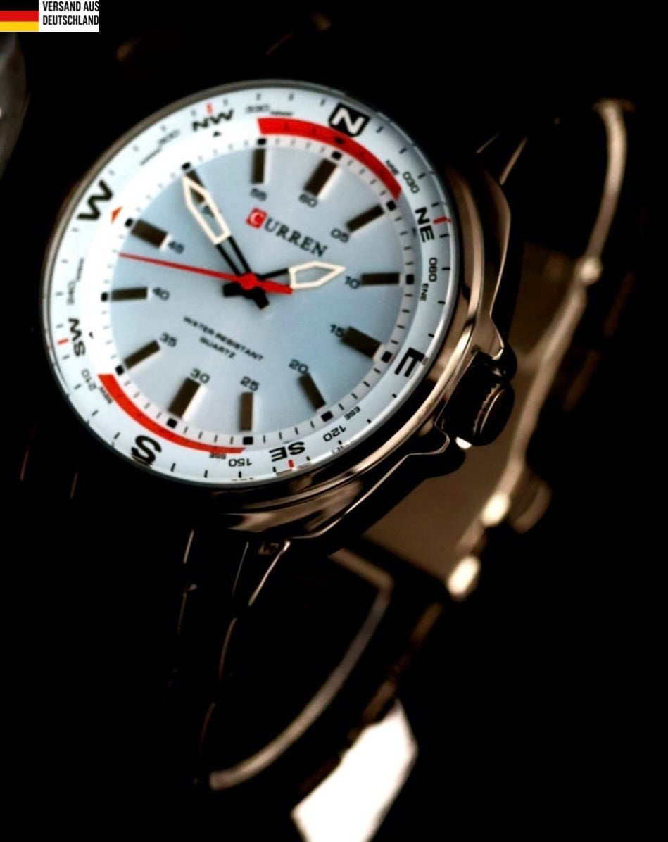 Mega Edle Herren Männer Armband Uhr Herrenuhr Blau Grau Farben Keramik Look NEU0