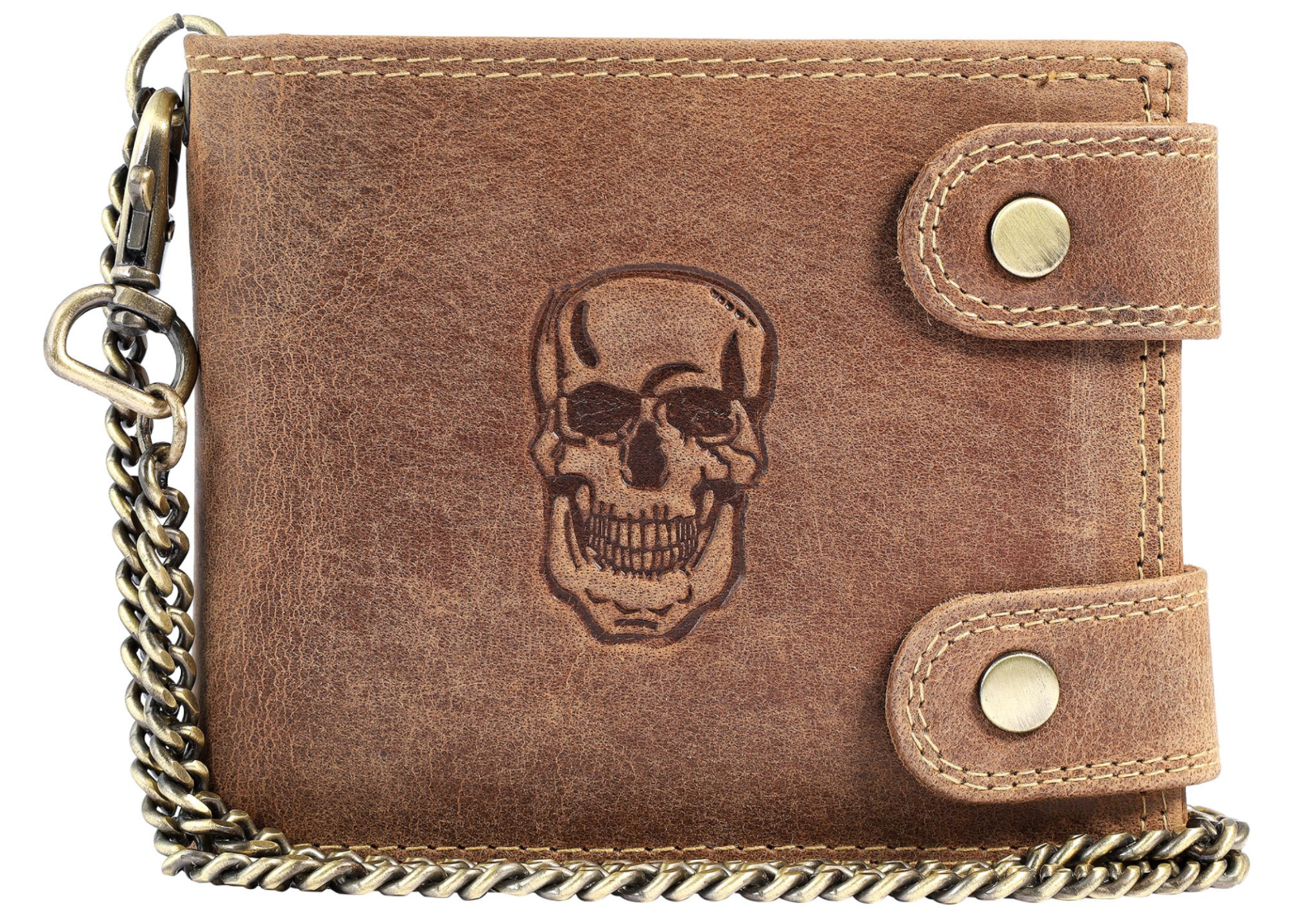 Leonardo Verrelli Büffel Leder Geldbörse Echtleder Portemonnaie "Totenkopf" NEU*0