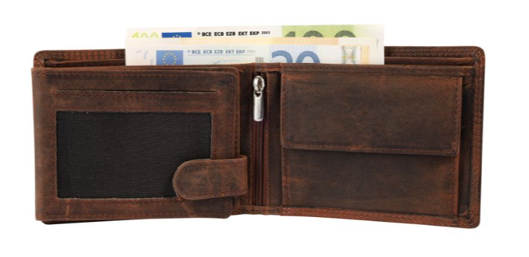 Akzent Leder Geldbörse RFID Echtleder Portemonnaie Geldbeutel Anker Braun 41