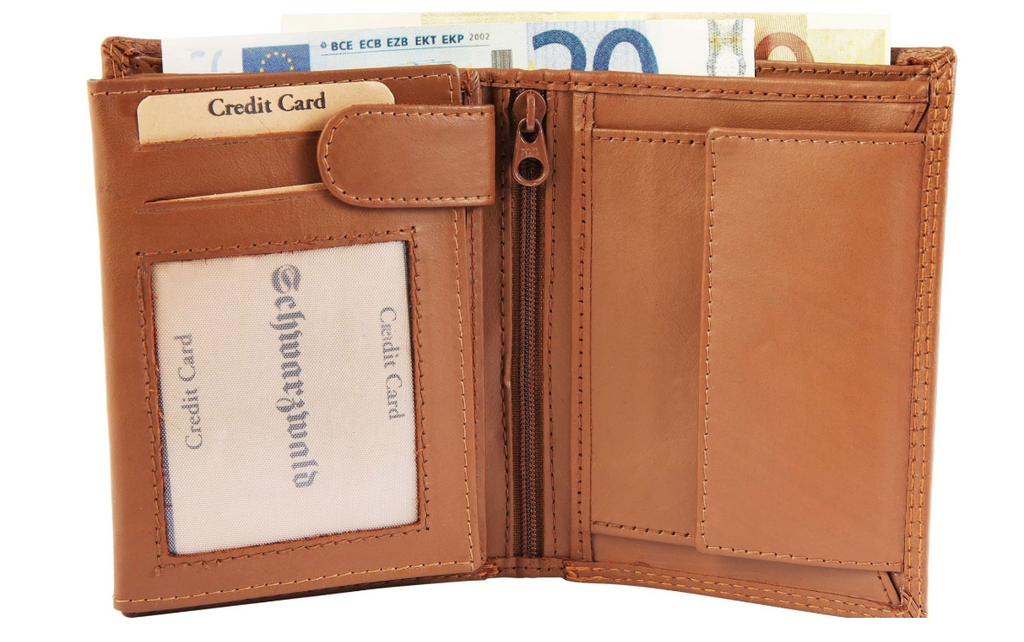 Schwarzwald Leder Portmonee Geldbörse Echtleder Geldbeutel in hellbraun Neu0