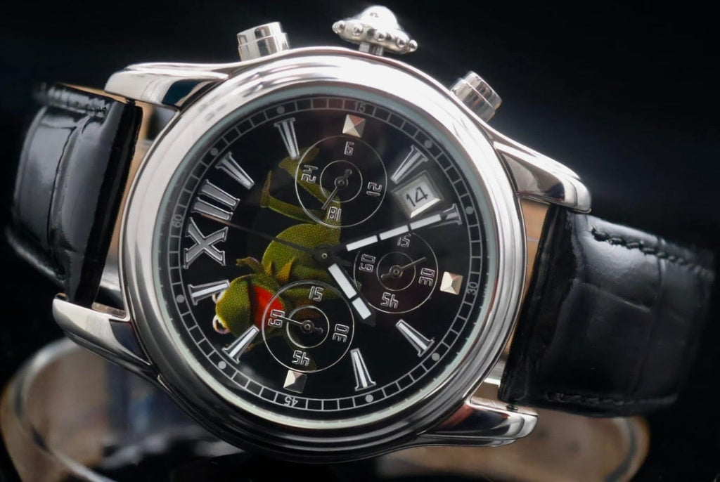 DISNEY Muppets Kermit der Frosch Uhr  Chronograph Datum Sammlerstück VINTAGE1