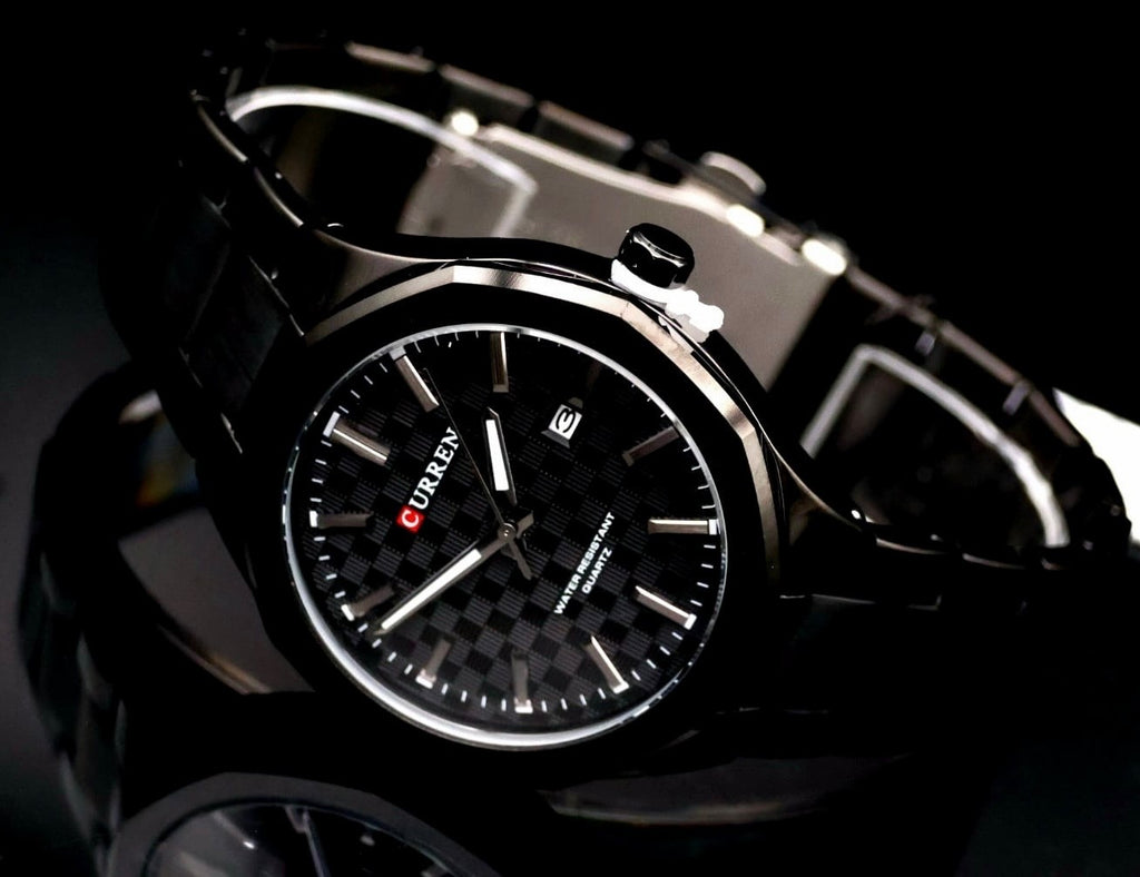 Herren Männer Uhr Armbanduhr Schwarz Farben mit Datumsanzeige & Leuchtzeiger1