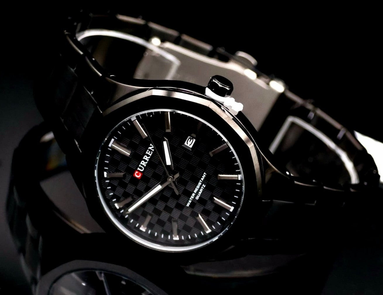 Herren Männer Uhr Armbanduhr Schwarz Farben mit Datumsanzeige & Leuchtzeiger1