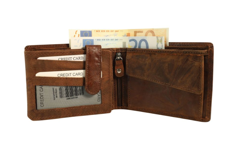 Akzent Leder Braun Portemonnaie Geldbeutel Portmonee Echtleder Unisex Neu 71