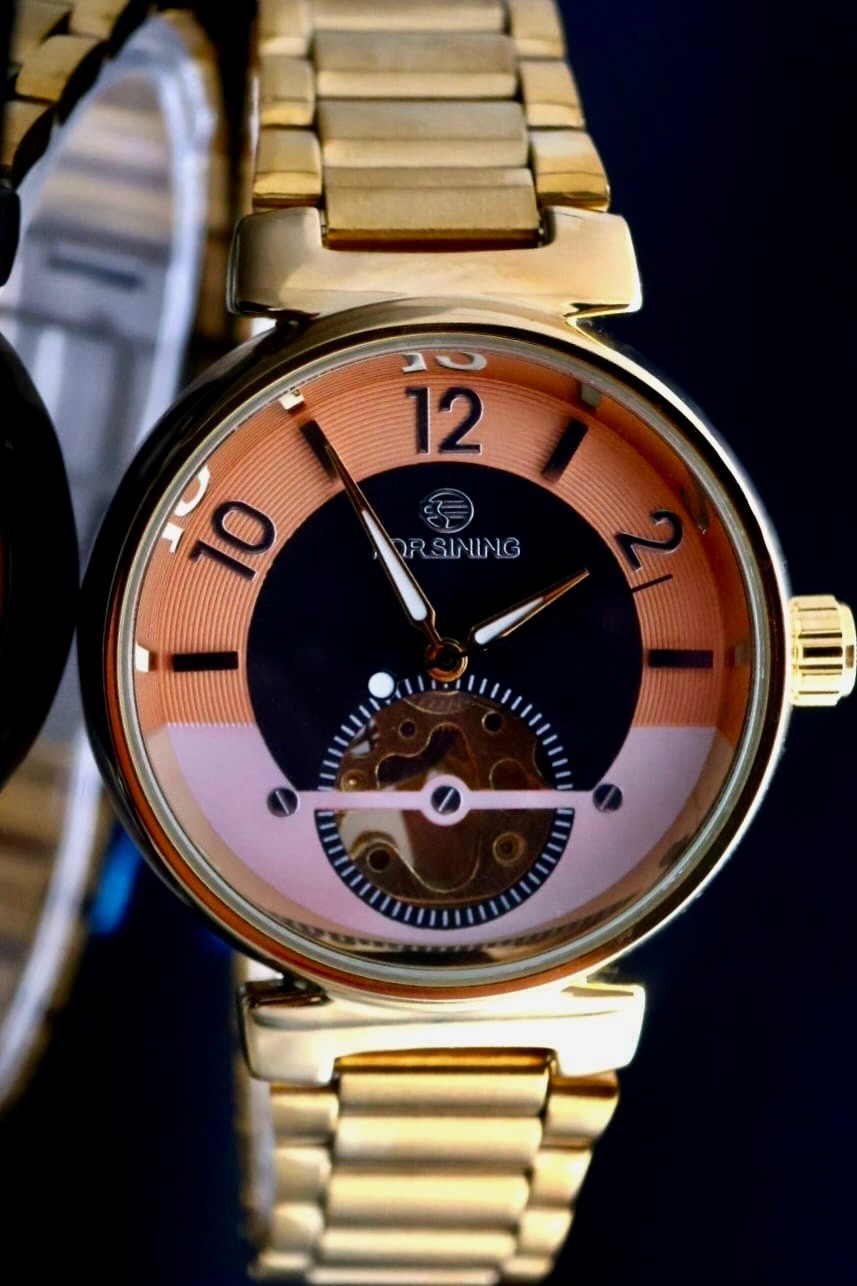 FORSINING - HERREN - AUTOMATIK - UHR - SKELETTUHR - EDELSTAHL - GOLD - 40MM1