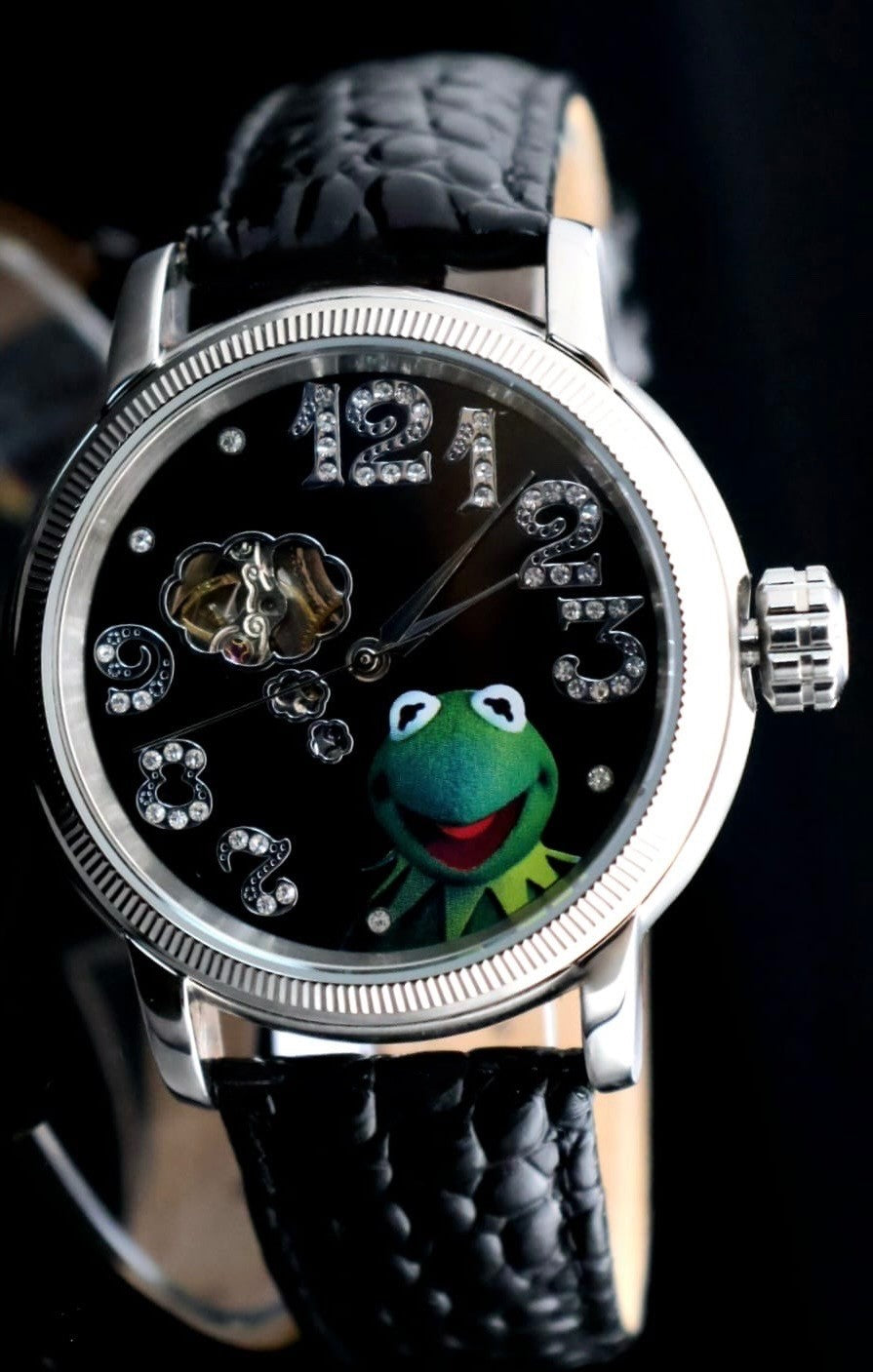 Disney Automatik Uhr Limitierte Edition Motiv Kermit Sammlerstück Retro VINTAGE0