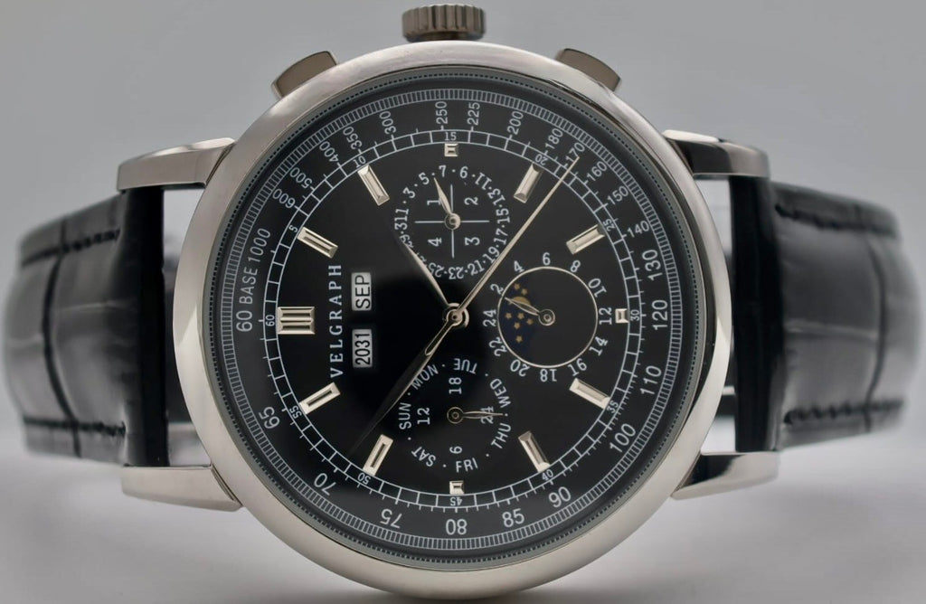 Velgraph Herrenuhr 42mm Automatik | Lederband | Vollkalender | NH35 | Seagull /1