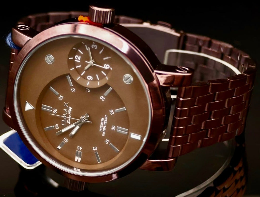 Edle XXL Omax Monster Watch Herren Armband Uhr  Dual Timer NEU mit Box1