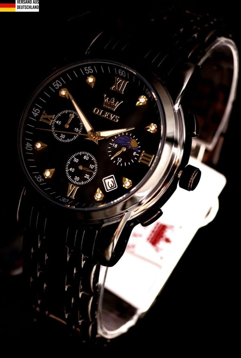 Herren Männer Armband Uhr Chronograph Stoppuhr Datum Keramik Look NEU * 730