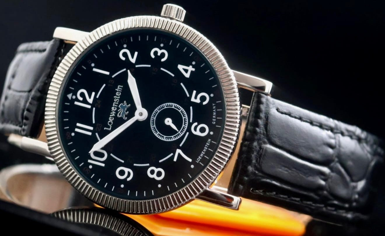 Löwenstein Vintage-Uhr Flaches Gehäuse Dezentrale Sekunde Limited Edition NOS1