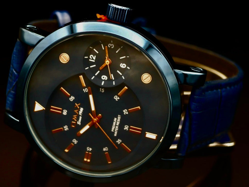 XXL OMAX  Monster Watch Herren Armband Uhr Blau Rose Farben Dual  Timer *NEU*1