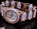 Akzent Damen Frauen Armband Uhr Rosé Weiß Farben Elegante Damenuhr Chrono-Look0