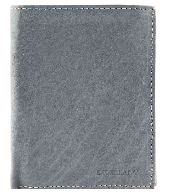 Excellanc Unisex Leder Portemonnaie Geldbeutel Portmonee Echtleder Grau Farben0