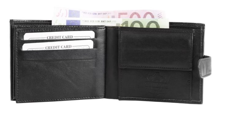 Steinmeister Schaf Leder Portmonee Geldbörse Echtleder Unisex  Schwarz Modisch2