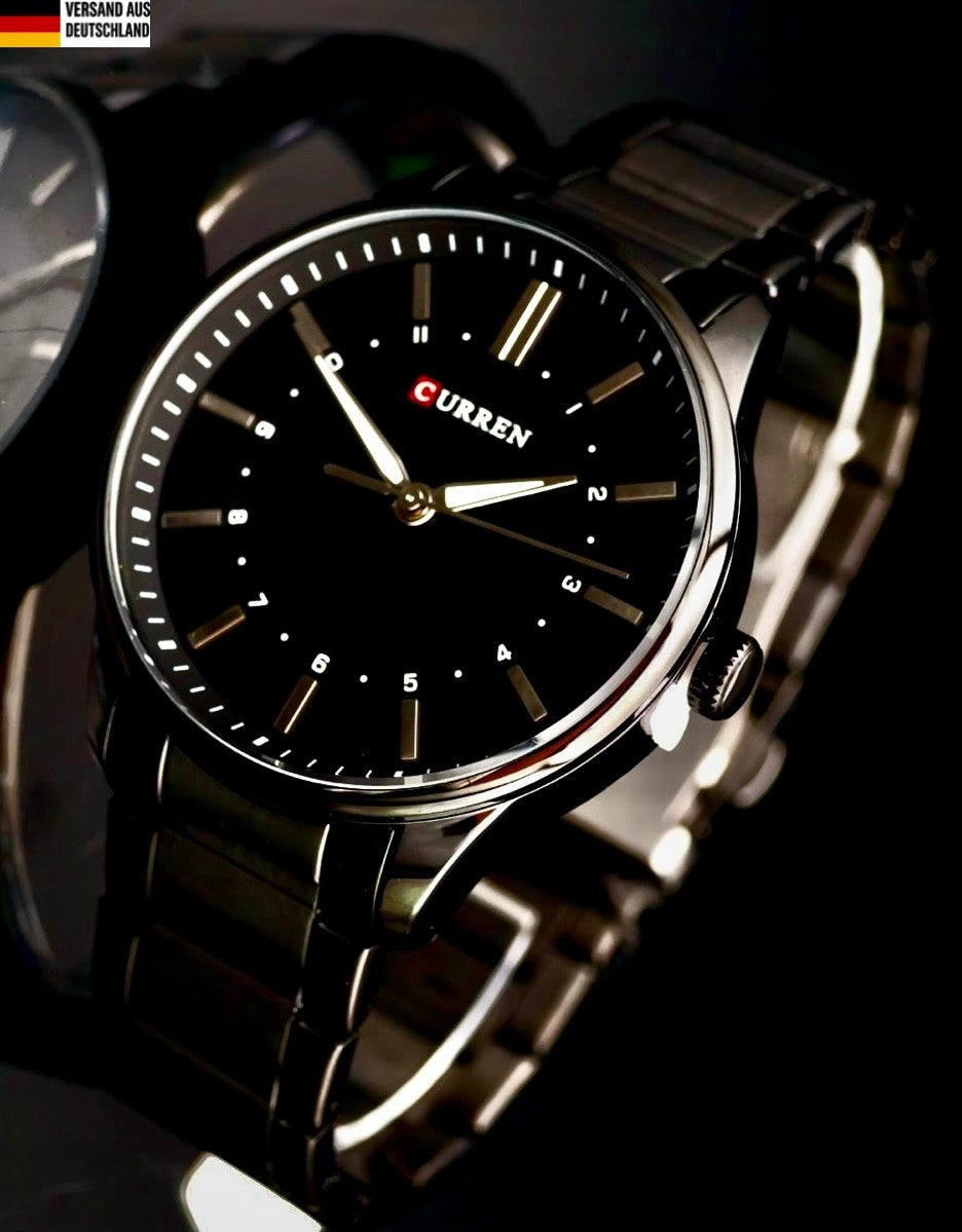 Mega Edle Herren Männer Armband Uhr Silber Schwarz Farben Keramik Look Herrenuhr0