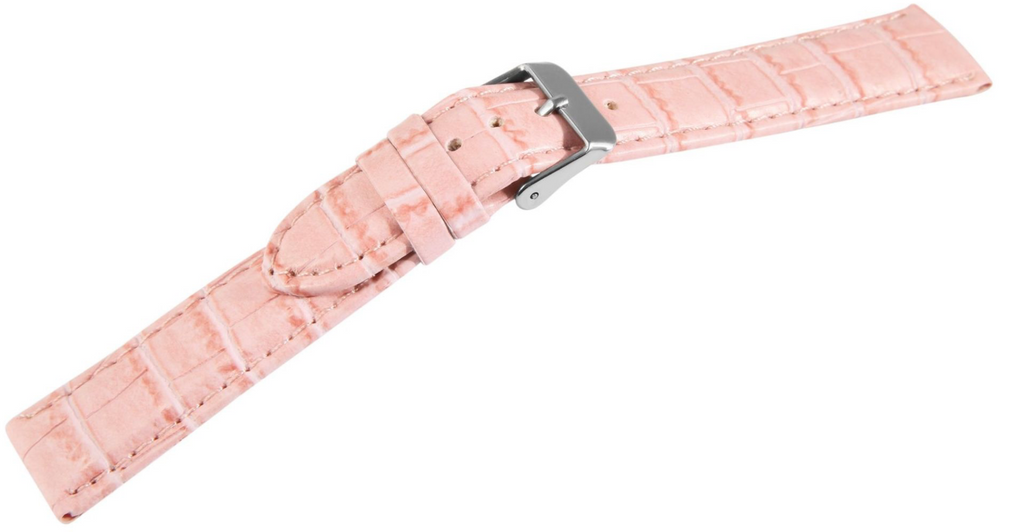 Steinmeister Uhrenarmband Echtleder Armband 20 mm pink Dornschließe pinke Naht2