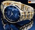 Akzent Exclusive Herren Männer Armband Uhr  im Flachem Design Gold-Optik0