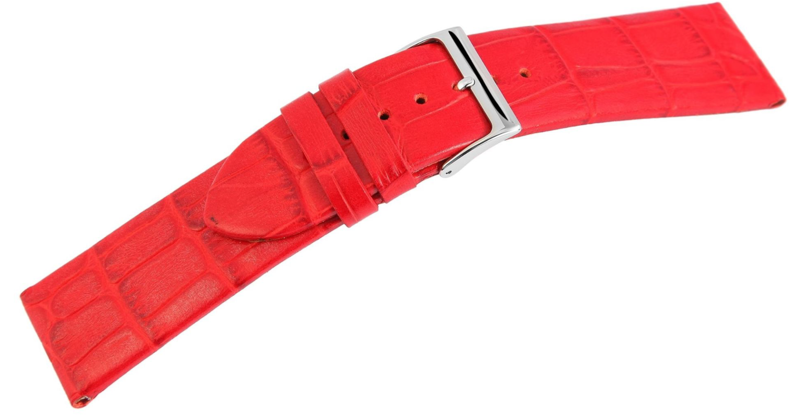 Steinmeister Uhrenarmband Echtleder Armband rot Krokooptik  22 mm1