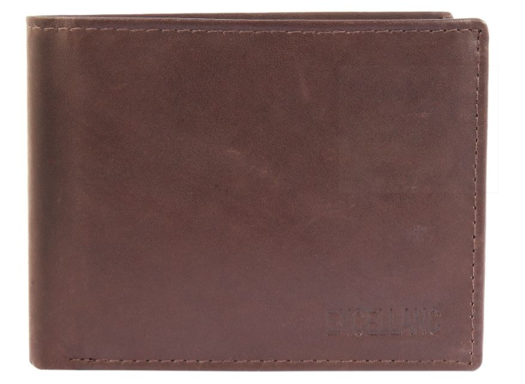 Excellanc Unisex Leder Portemonnaie Geldbeutel Portmonee Echtleder Dunkelbraun 10