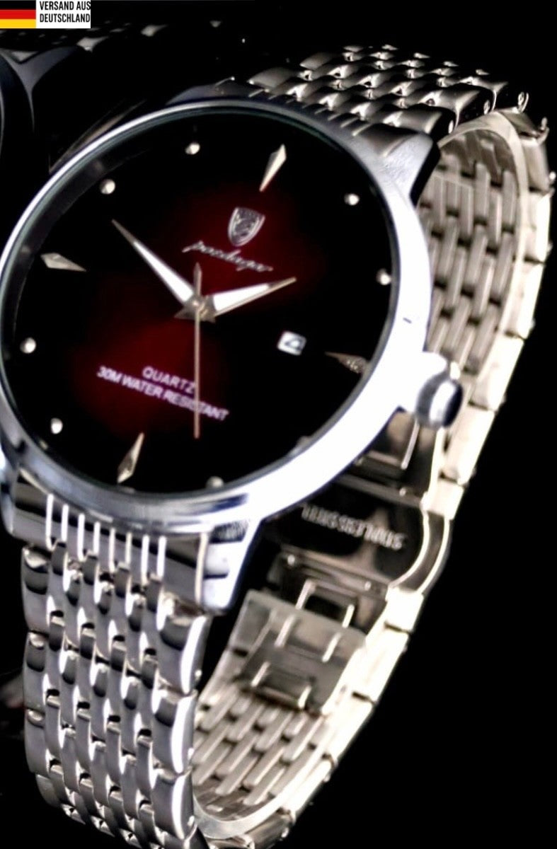 Mega Edle Männer Herren Armband Uhr Herrenuhr Lila  Silber Farben0