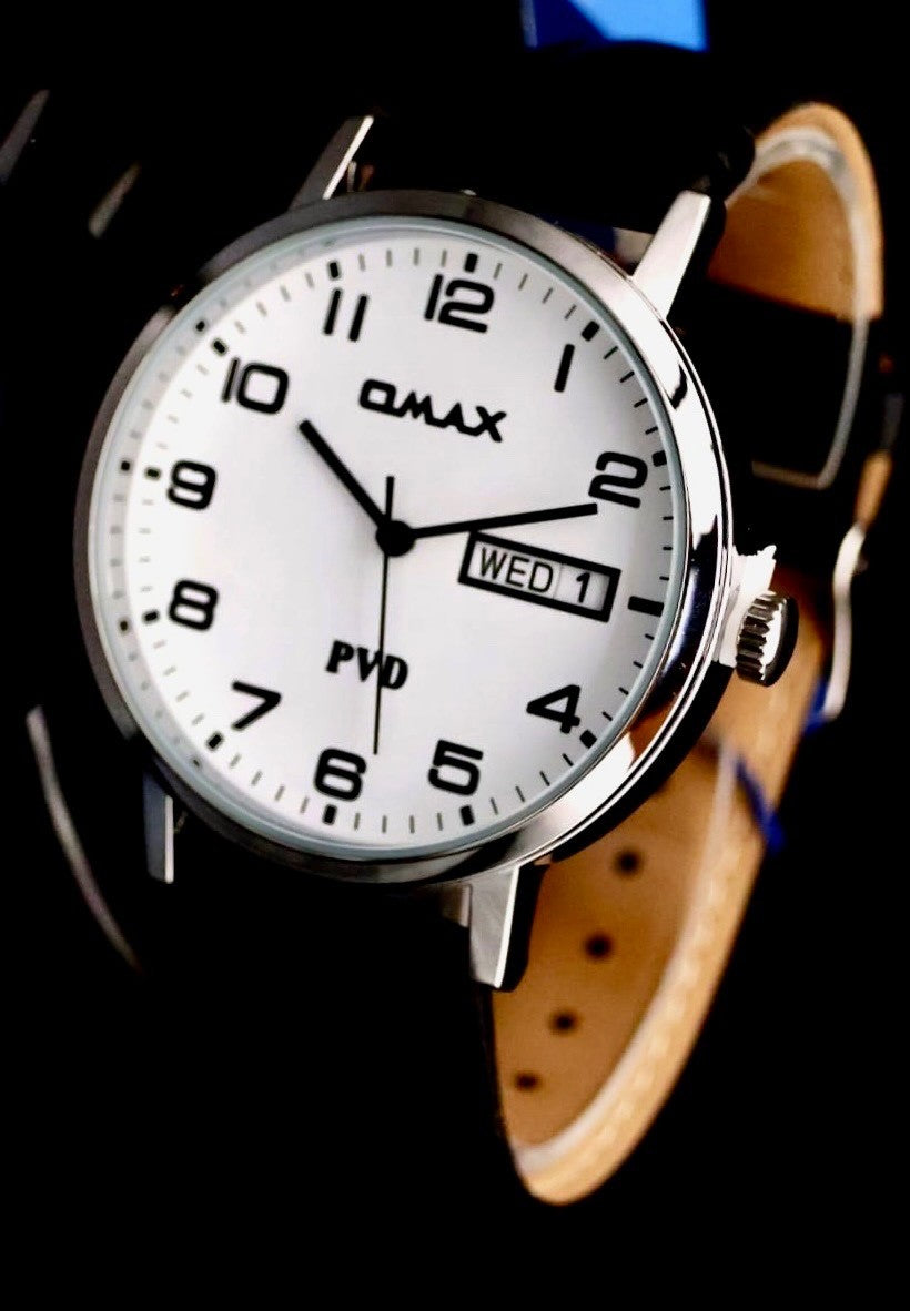 Omax Herren Armband Uhr Herrenuhr Datum Flaches Design SLIM IP Veredelt Slim *2