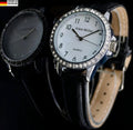 Alain Miller Damen Frauen Armband Uhr Schwarz Silber Farben Damenuhr Crystal 020