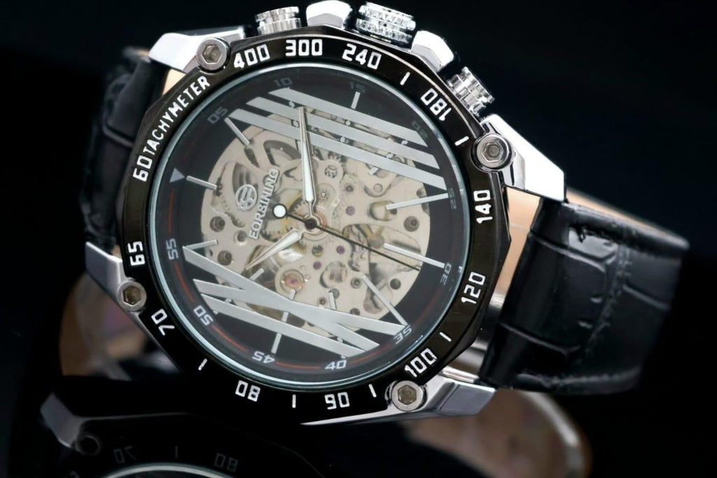 - FORSINING - HERREN - AUTOMATIK - UHR - LEDER - SKELETTUHR - 48MM - NEU -1