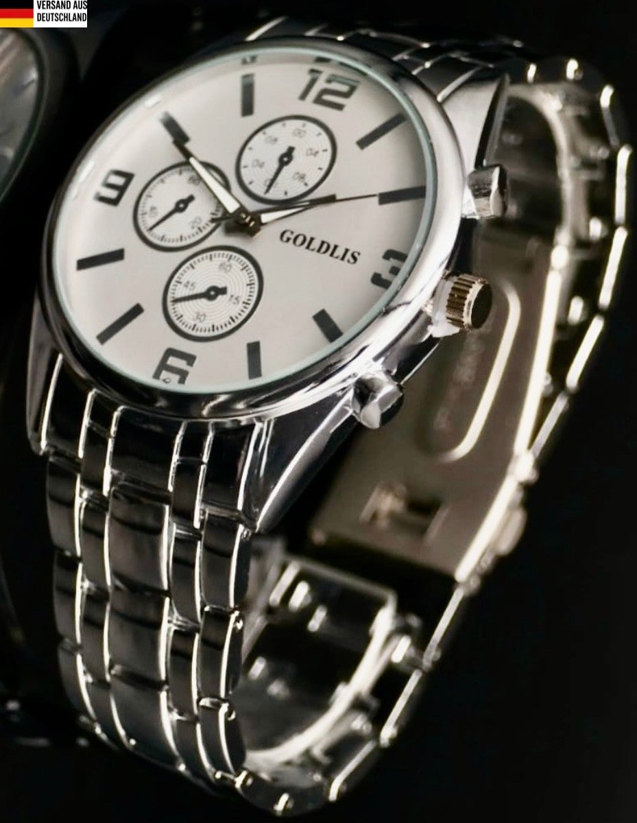 Edle Herren Armband Männer Uhr Chrono Look NEU * 370