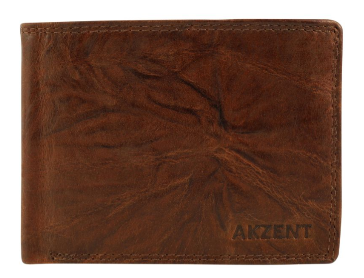 Akzent Leder Braun Portemonnaie Geldbeutel Portmonee Echtleder Unisex Neu 70