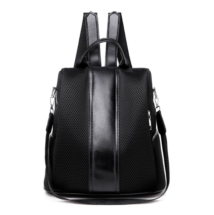 Rucksack Damen Frauen Reise Büro Cityrucksack Tasche Schwarz Reisverschluss Neu1