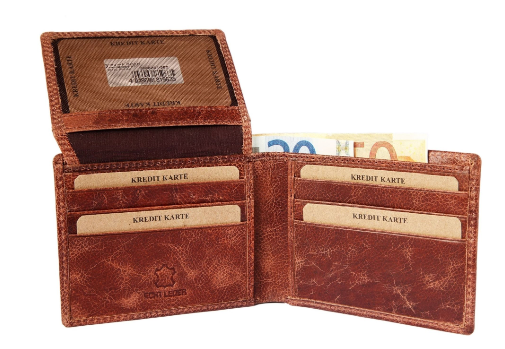 Akzent Leder Geldbörse RFID Schutz Echtleder Portemonnaie Geldbeutel Querformat"1
