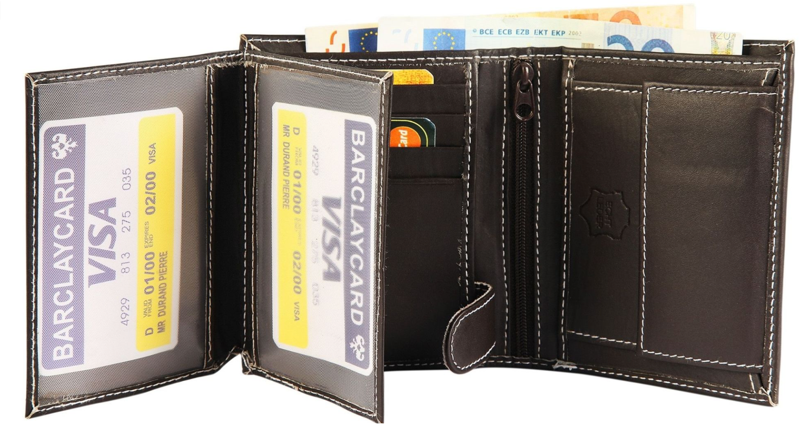 Excellanc Leder Geldbörse Echtleder Portemonnaie Geldbeutel Portmonee 10x12 cm "2