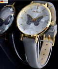 Top Akzent Exclusive Damen Armband Uhr Gold Grau Damenuhr Schmetterling Design310