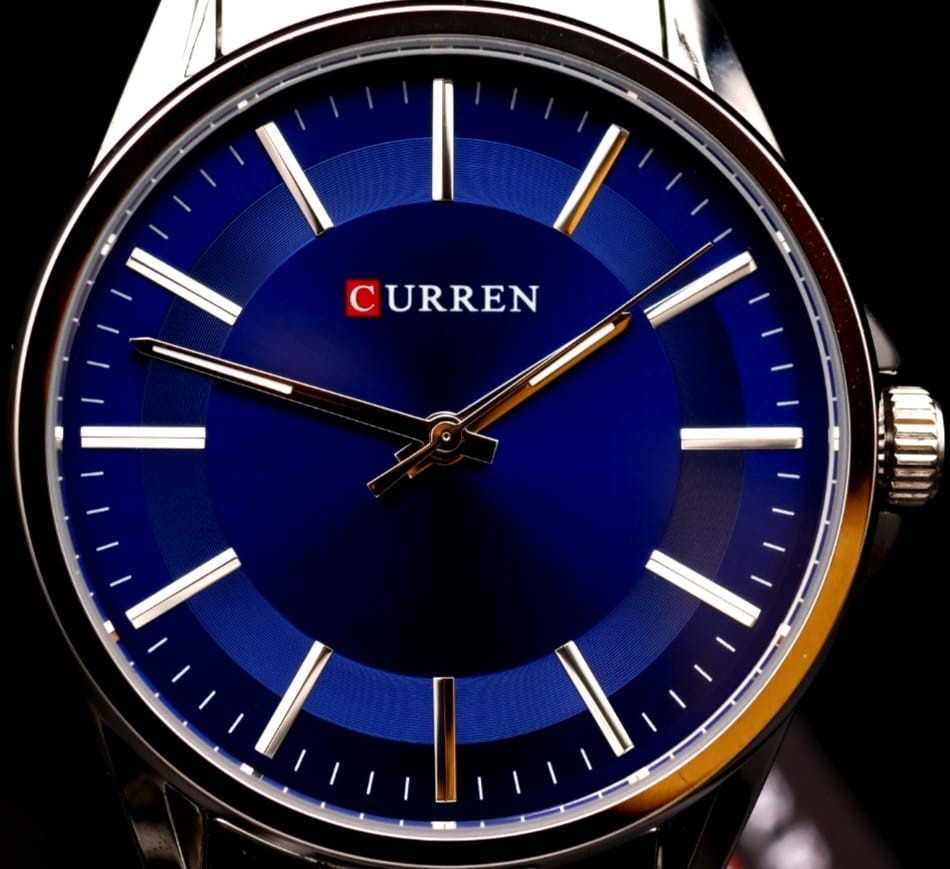 Mega Edle Herren Männer Uhr Armbanduhr Blau Silber Farben Leuchtzeiger Herrenuhr1