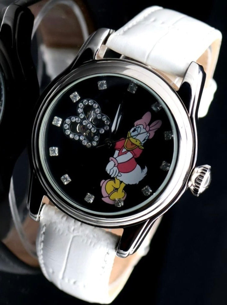 Disney Automatik Uhr Leder Limitierte Edition Daisy Sammlerstück Retro VINTAGE0