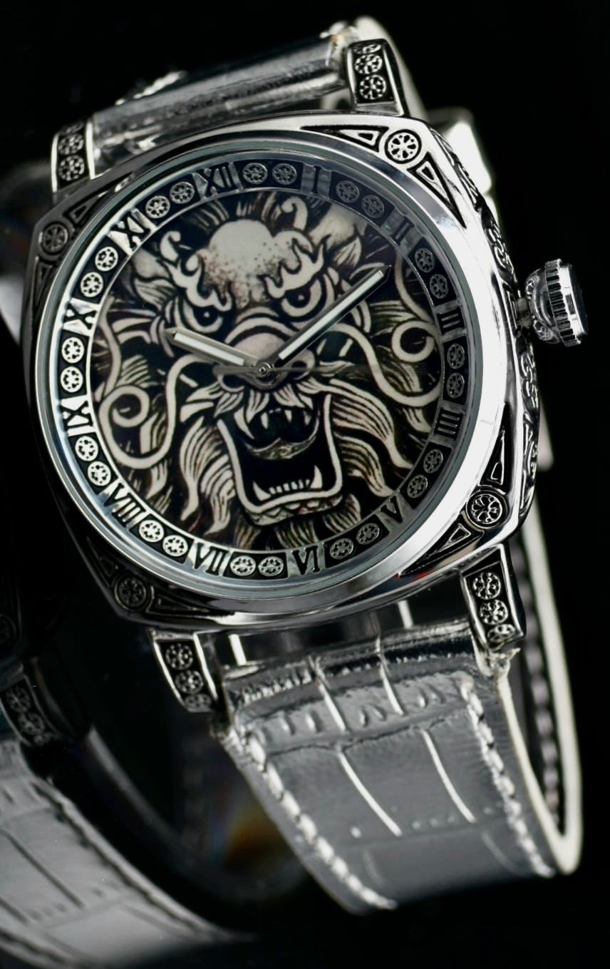 FORSINING Herren Automatikuhr Chinesisch Design Uhr Selten Modisch Silber Farben0