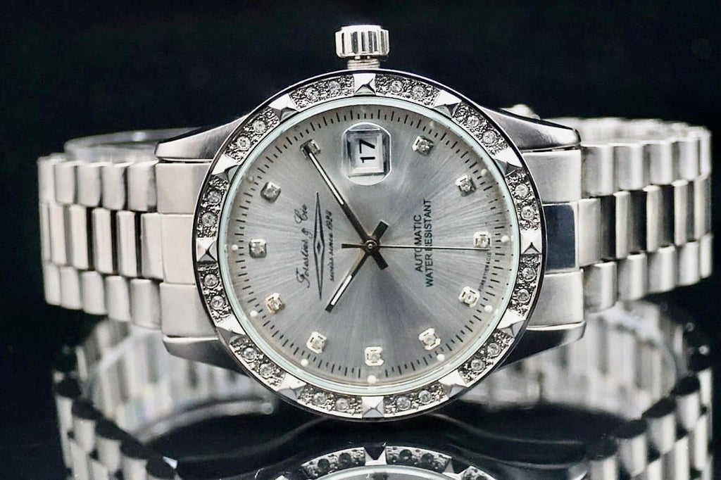 Forestier & Cie Automatik Herren Männer Armband Automatikuhr Herrenuhr Datum NEU1