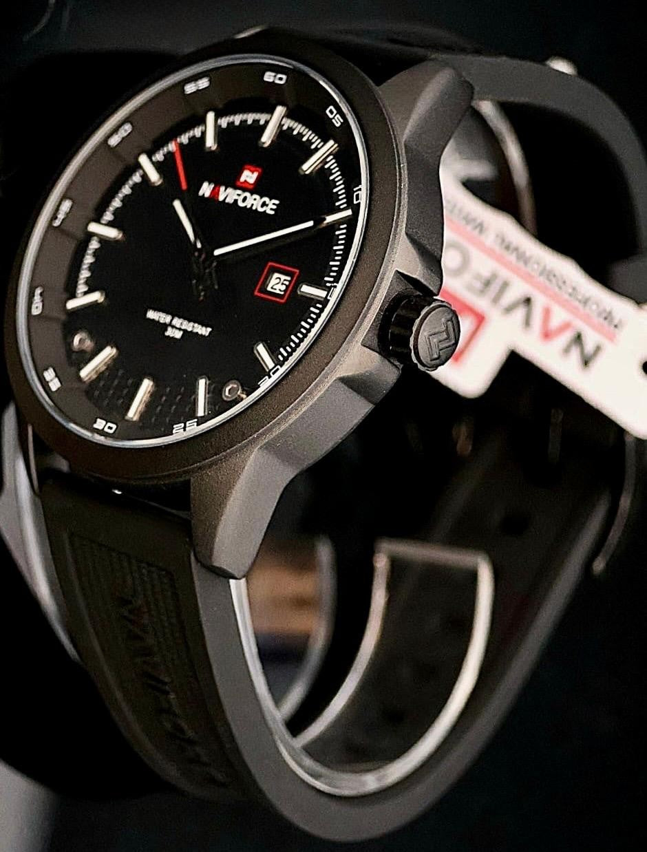 Naviforce Mega Sportliche Herren Männer Uhr Silikon Armbanduhr Schwarz Farben0